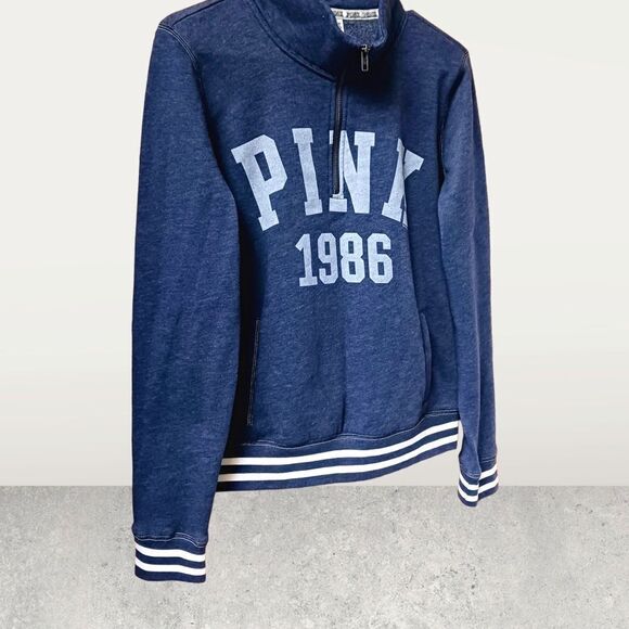 PINK VICTORIA SECRET Women's 1/2 Zip Pullover Sweatshirt. - Picture 5 of 8